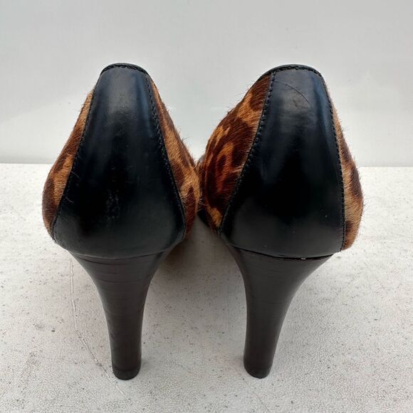 Brighton Yale Leopard Print Calf Hair Slip On Pumps Heels Womens 8.5 M - Picture 6 of 8